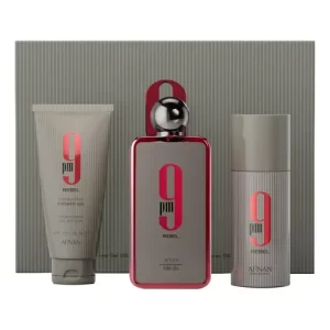 Estuche Afnan 9pm Rebel Eau de Parfum 3 Piezas Unisex Original